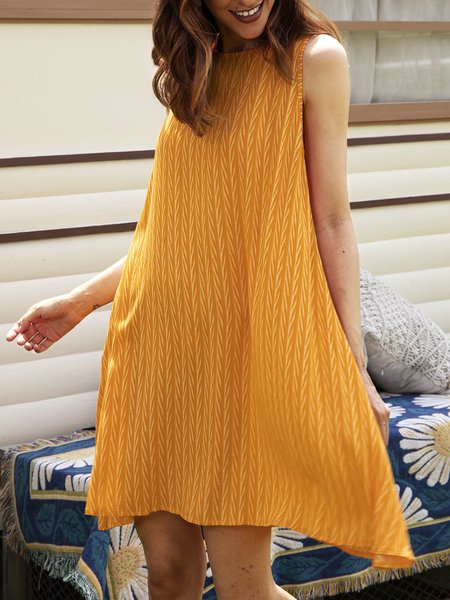 

Yellow Sleeveless Casual Dresses, Mini Dresses