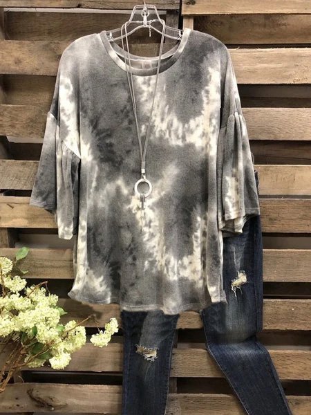 

Top di Cotone, Grigio, T-Shirts