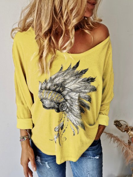 

Yellow Cotton Casual Plus Size Blouse, Tops