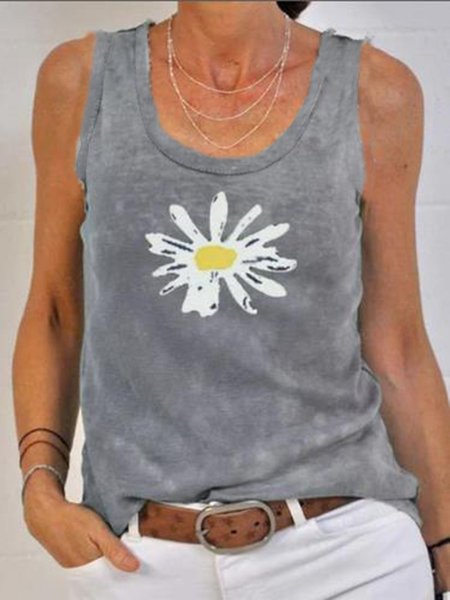 

Vest Casuale di Cotone, Grigio, Tank Top