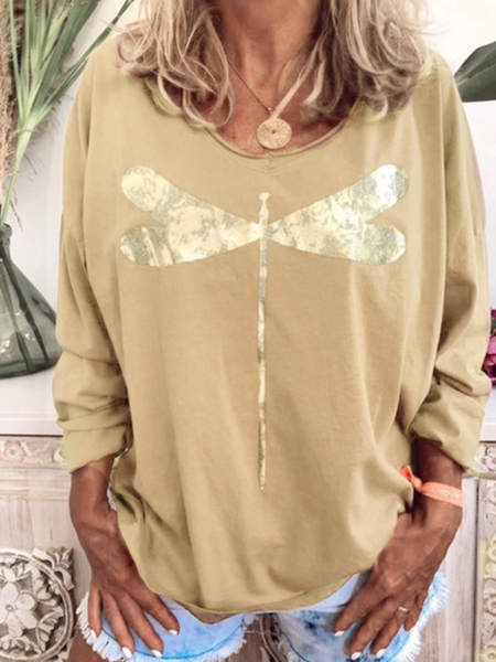 

Casual Plus Size Long Sleeve Tee Shirts Tops Tunic, Khaki, Hoodies&Sweatshirts