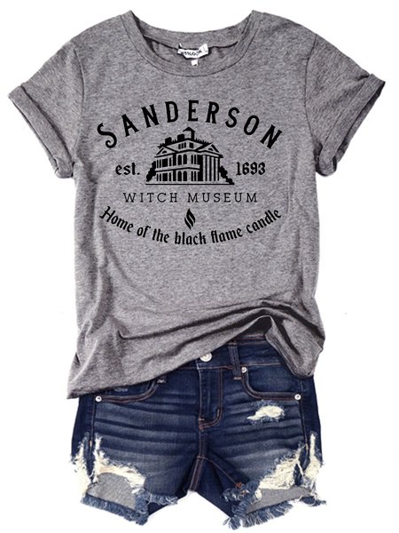 

Sanderson Witch Museum Halloween Tee, Gray, T-shirts