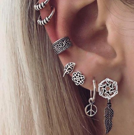 

Uno Impostato Di 7 Vintage Orecchini, Argento, Accessories