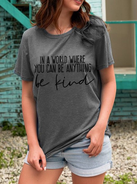 Be Kind Tshirt TOP, Gray, T-shirts