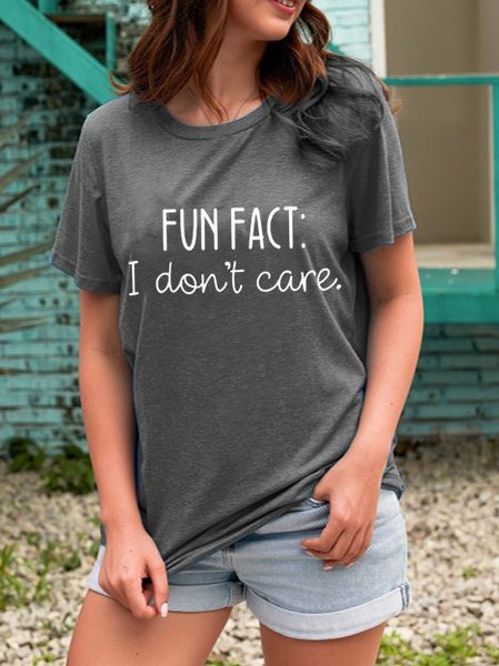 

Fun Fact I Don't Care T-Shirt Tee, Gray, T-shirts