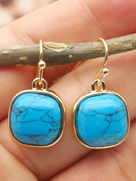 

Vintage Casual Alloy Earrings, Blue, Earrings