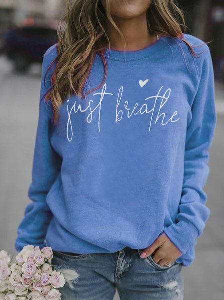 

Blue Long Sleeve Crew Neck Sweatshirt, Hoodies&Sweatshirts