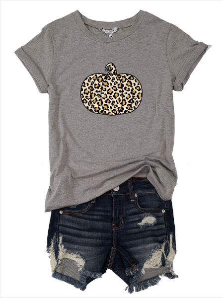

Gray Printed Crew Neck Short Sleeve T-shirt, T-shirts