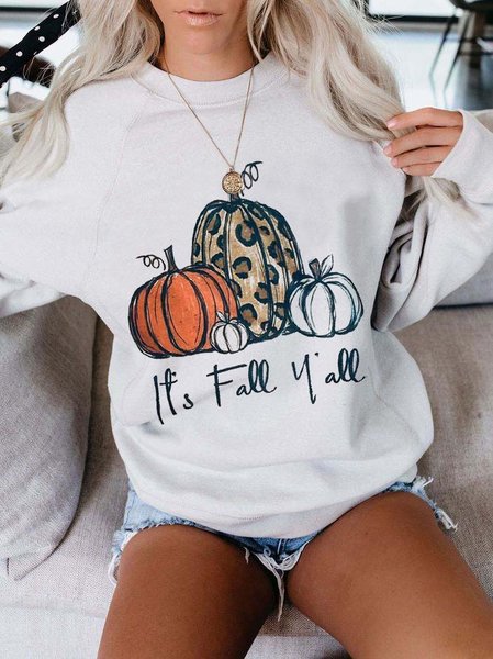 

It’s Fall Y’all Leopard Pumpkin Sweatshirt, White, Hoodies&Sweatshirts