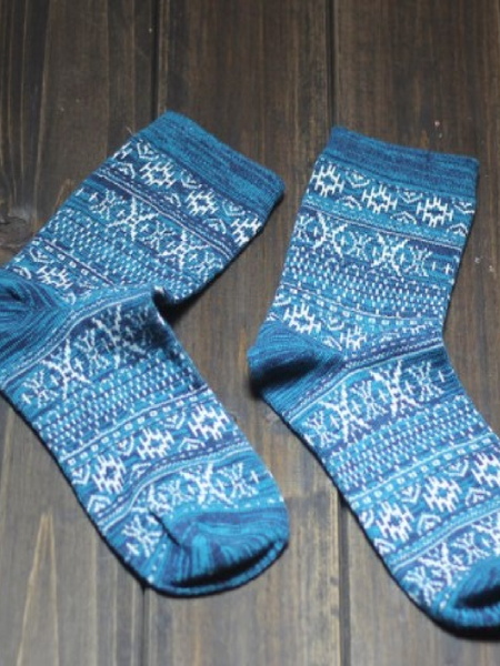

Vintage Floral Socks, Blue, Socks