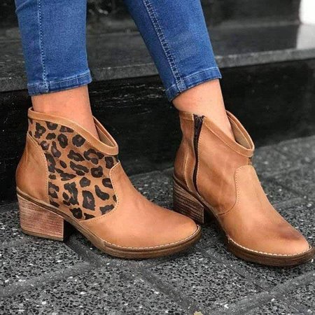 

Bloccare Tacco Giunto Diviso Stivali Tutte le Stagioni, Marrone, Boots