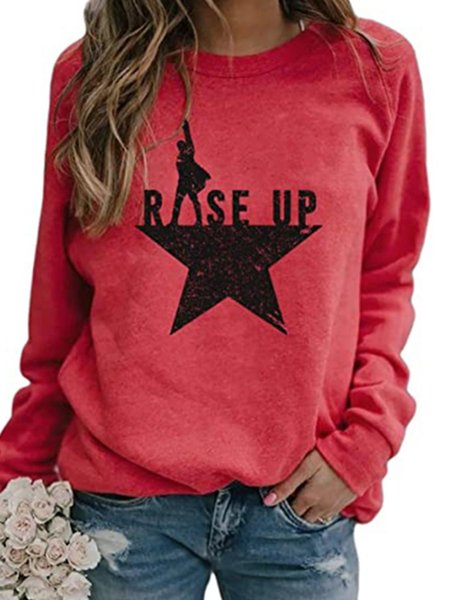 

Long Sleeve Casual Sweatshirt, Red, Hoodies&Sweatshirts