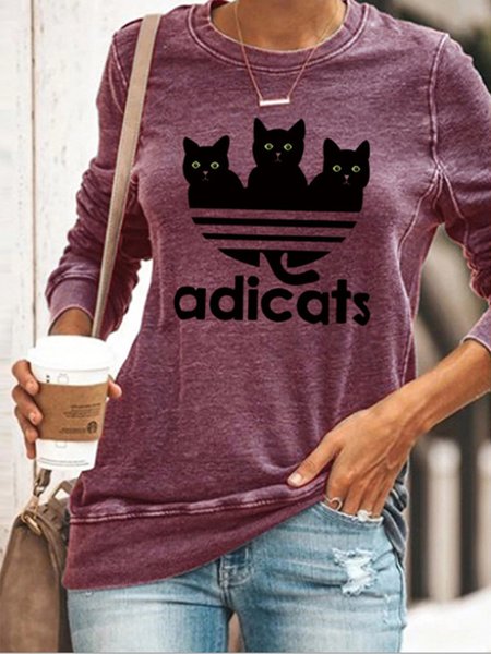 

Long Sleeve Casual Sweatshirt, Purple, Hoodies&Sweatshirts