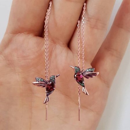 

Cute bird lady earrings, Red, Earrings