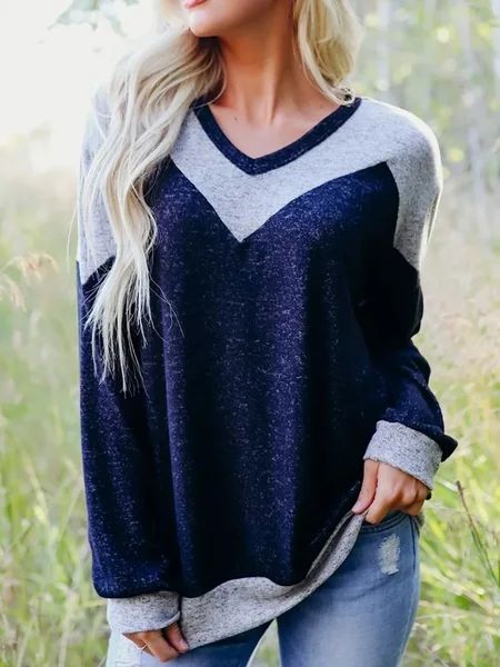 

Maniche Lunghe Felpa Blu Misto Cotone, T-Shirts