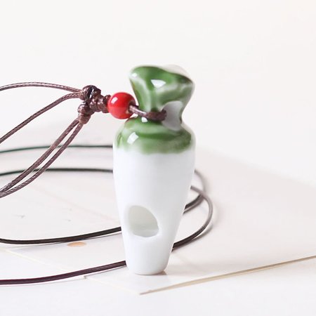 

Fashion Ceramic Whistle Necklace, White, Jewelry