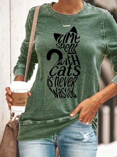 

Top Stampato Manica Casuale, Verde, Blouses & Shirts