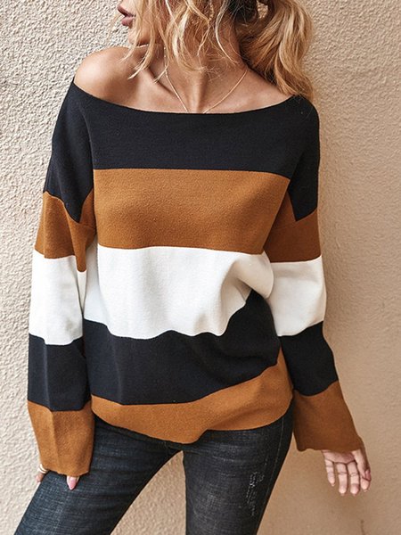 

Black Shift Long Sleeve Scoop Neckline Sweater, Sweaters