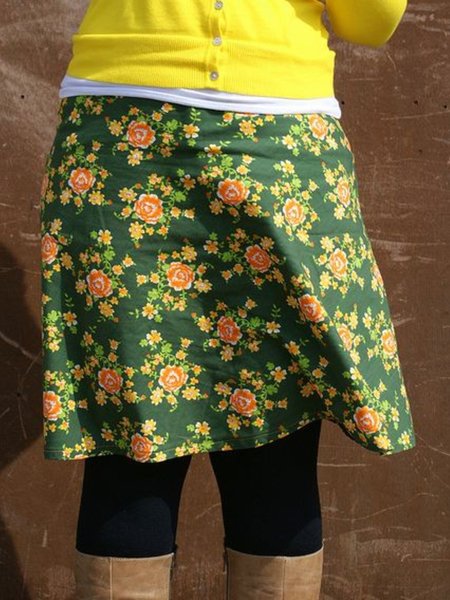 

Floral-Print Casual Cotton-Blend Skirts, Green, Skirts