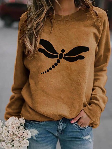 

Brown Long Sleeve Crew Neck Sweatshirt, Hoodies&Sweatshirts