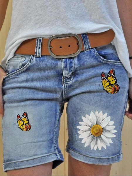 

Pantaloni Casuale di Cotone, Blu, Shorts