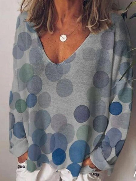 

Blue Long Sleeve V Neck Printed Hoodies & Sweatshirts, Hoodies & Sweatshirts