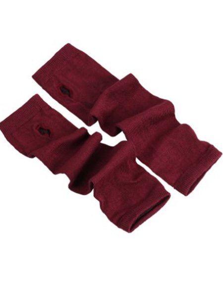 

Casual Knit Gloves Handwarmers, Wine red, Women Gloves