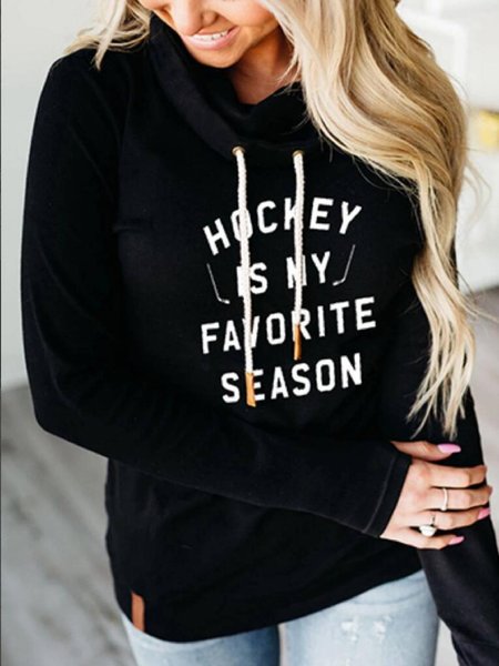 

Black Cotton-Blend Floral-Print Hoodie Long Sleeve Sweatshirt, Hoodies&Sweatshirts