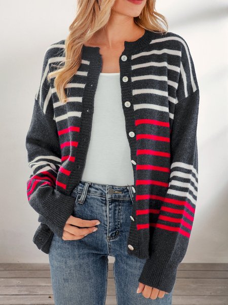 

Black Casual Crew Neck Sweater, Cardigans