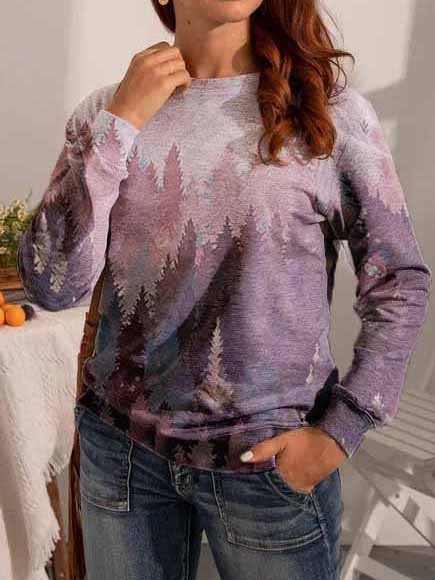 

Long Sleeve Crew Neck Printed Sweatshirts, Gray, Sweatshirts & Hoodies
