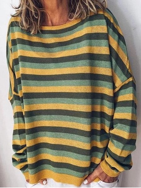 

Casuale Maniche Lunghe Girocollo Felpa, Giallo, Blouses & Shirts
