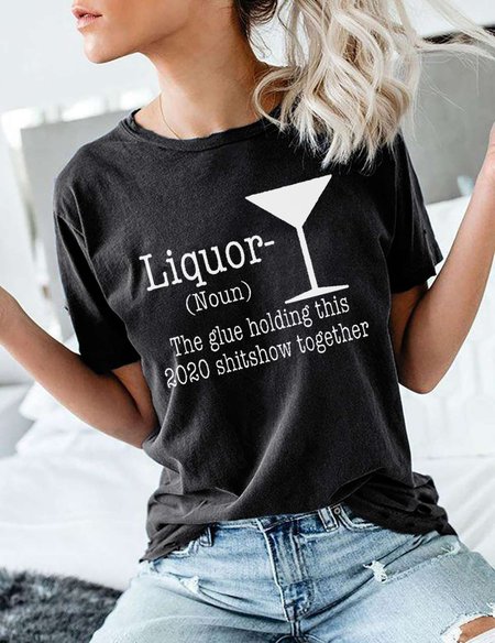 

Liquor Graphic Tee-In Black, T-shirts