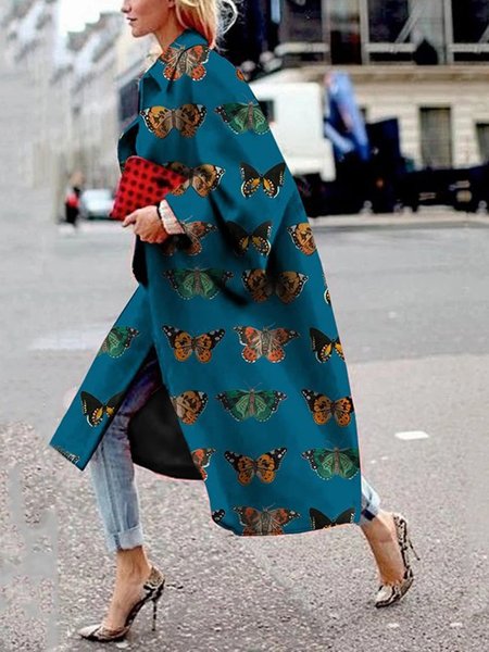 

Ethnic Shift Long Sleeve Overcoat, Photo 2, Coats