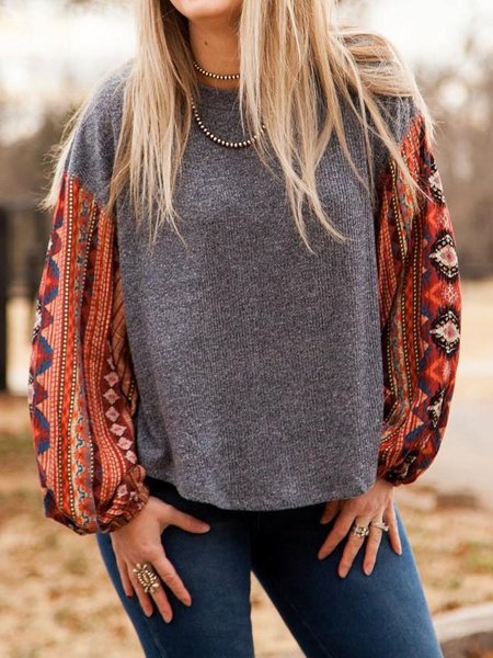 

Gray Cotton-Blend Long Sleeve Sweatshirts, Dark gray, Email discount