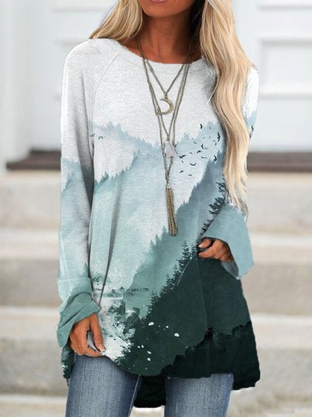 

Ladies mountain scenery tee, Green, Clearance7