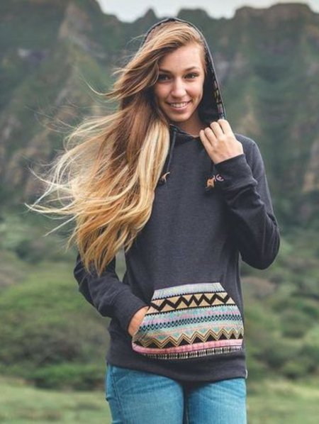 

Gray Knitted Shift Long Sleeve Sweatshirt, Hoodies&Sweatshirts