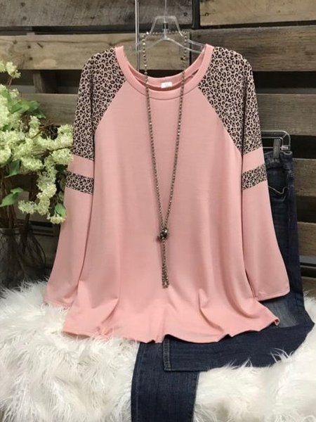

Casual Cotton-Blend Shirts & Tops, Pink, Tops