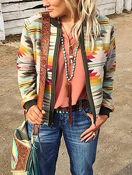 

White Vintage Long Sleeve Shift Jacket, Jackets