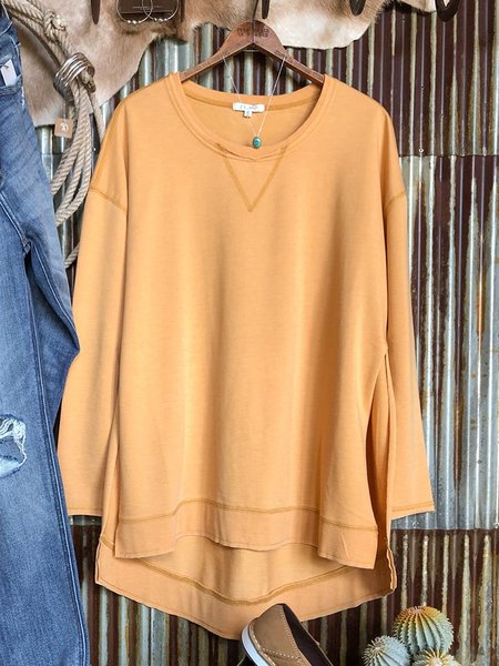 

Yellow Long Sleeve Plain Casual Shirts & Tops, Hoodies & Sweatshirts
