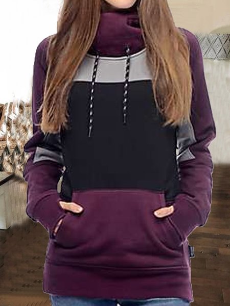 

Purple Casual Cotton-Blend Sweatshirt, Hoodies&Sweatshirts