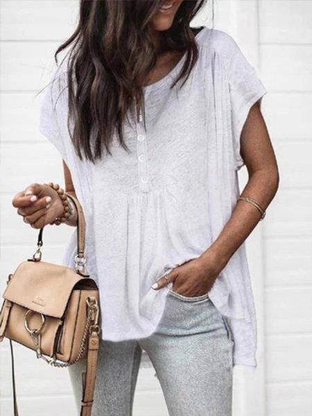 

Top a Girocollo, Bianco, Tops