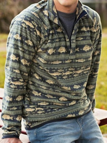 

Cerniera Vintage Tribale Felpa, Verde, Men's Top