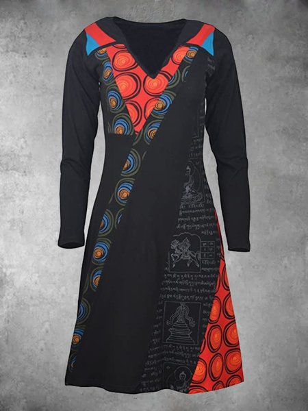 

Abito Casuale Maniche Lunghe Taglia Grande, Nero, Casual Dresses