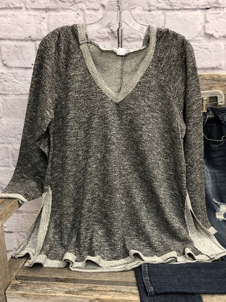 

Casual V Neck Shirts & Tops, Gray, Tops