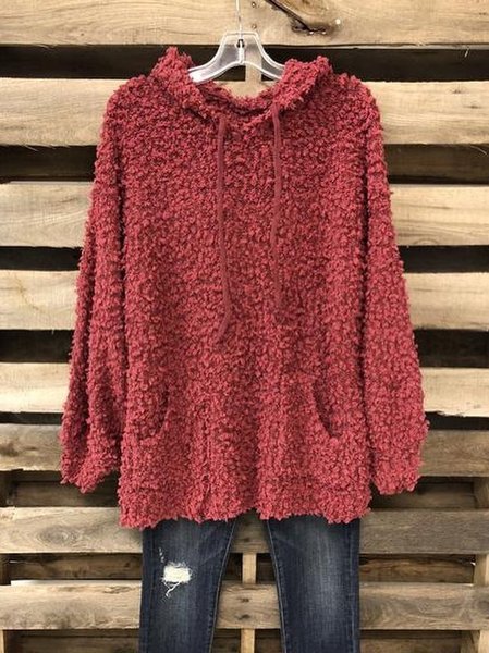 

Hoodie Cotton Casual Plain Sweatshirt, Red, Hoodies & Sweatshirts