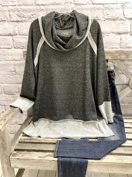 

Casual Turtleneck Sweater, Gray, Hoodies&Sweatshirts