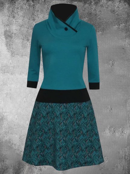 

Printed Casual Cotton-Blend Dresses, Blue, Dresses