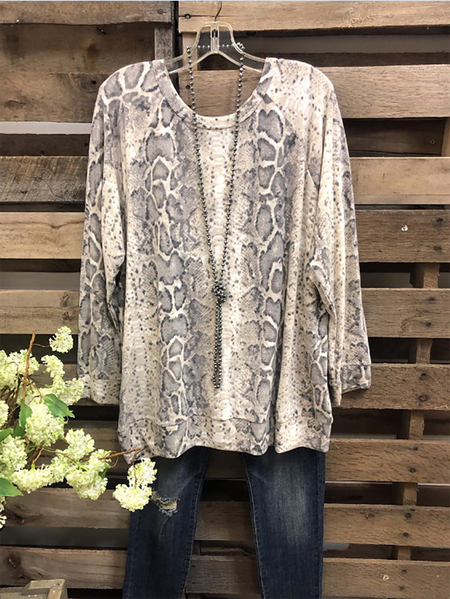 

Long Sleeve Crew Neck Shirt & Top, Khaki, Tops