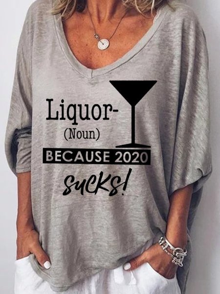

Liquor Because 2020 Sucks Tshirt, Gray, T-shirts