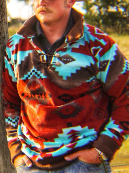 

Tribal Printed Vintage Sweatshirt Pullover, Red, Men's Clothing